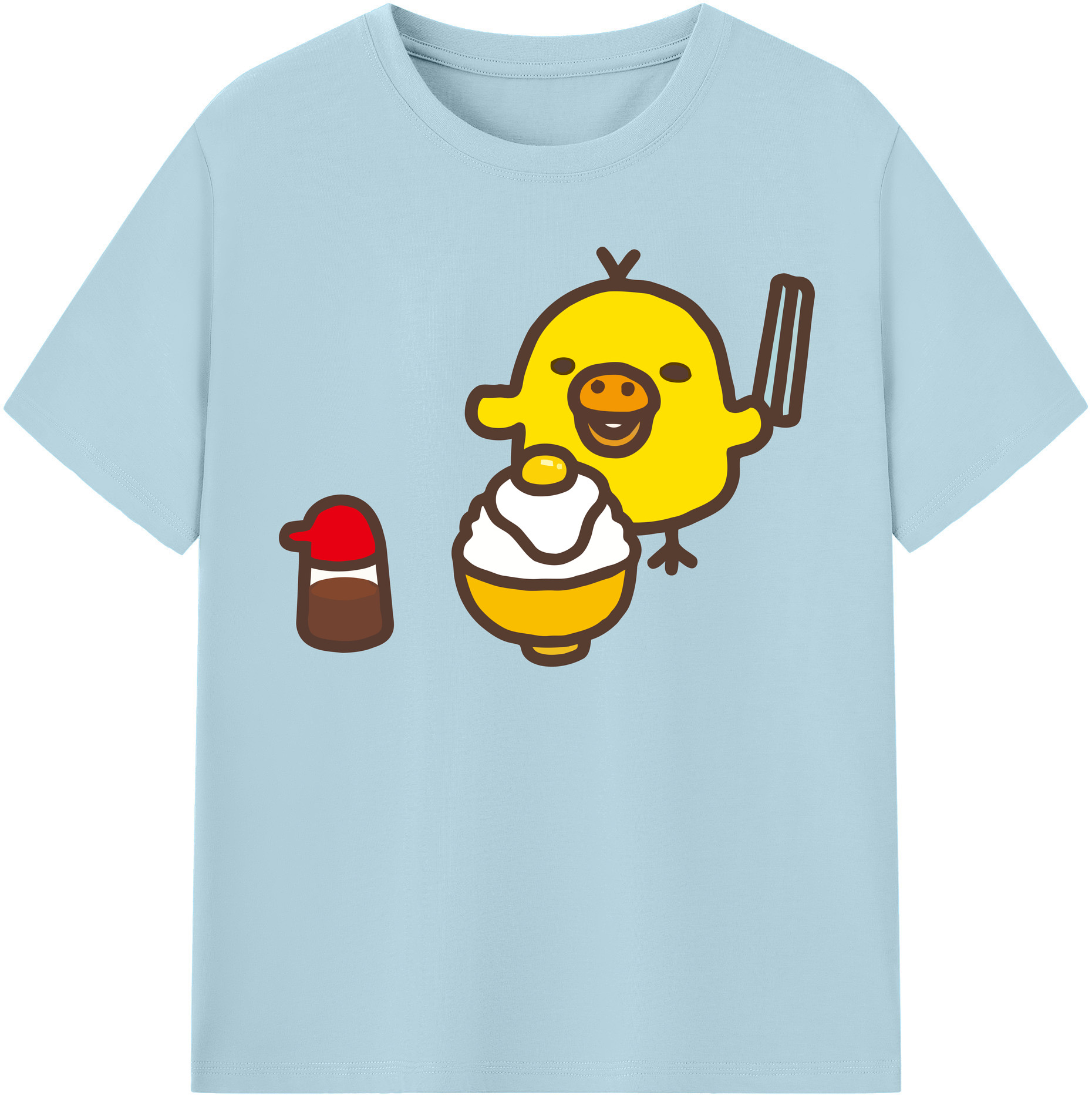 （画像用） リラックマ リラックマ キイロイトリ Rilakkuma Korilakkuma Kiiroitori 綿100％半袖Tシャツ（フロントプリント）